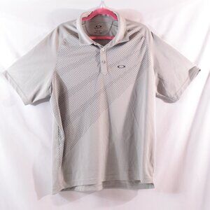 Oakley Golf Polo Shirt Men XL Performance Fit Geo Pattern Short Sleeve Dark Gray
